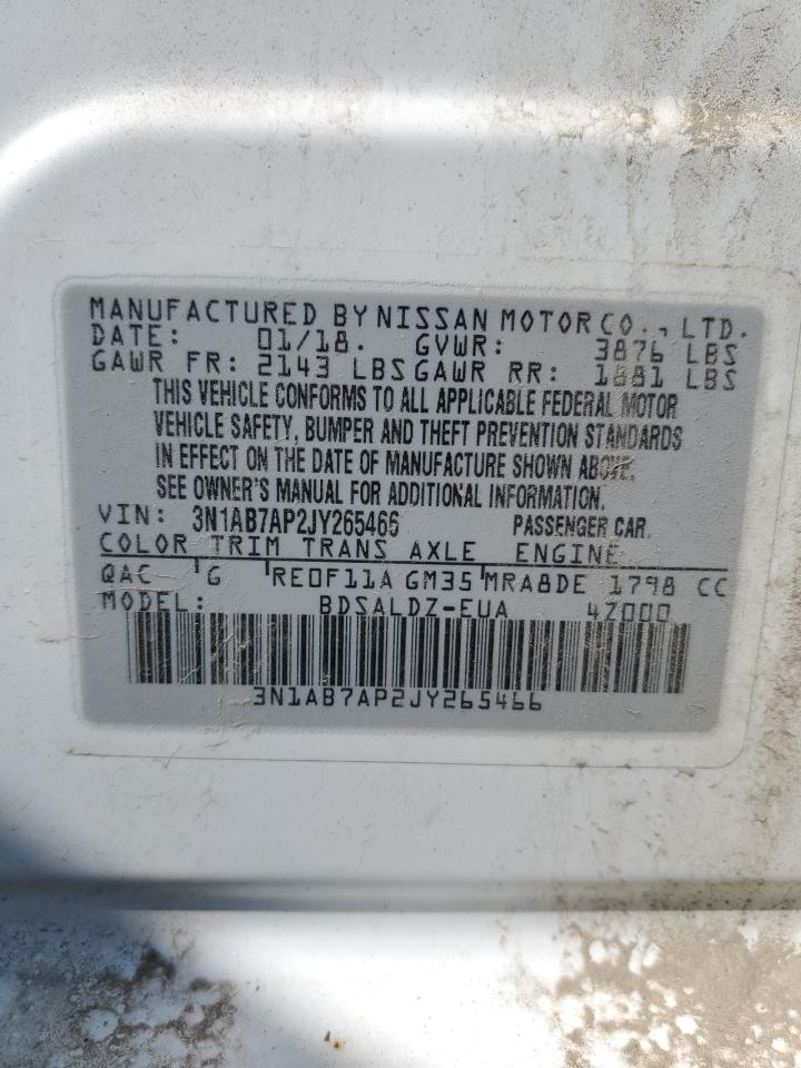 2018 Nissan Sentra S VIN: 3N1AB7AP2JY265466 Lot: 64232905