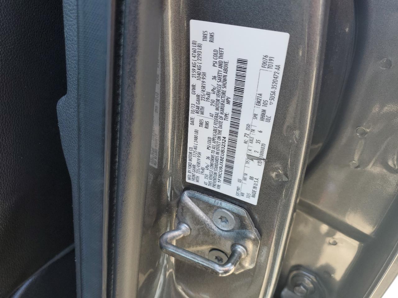 2014 Ford Escape Titanium VIN: 1FMCU9JX8EUB32324 Lot: 64663365
