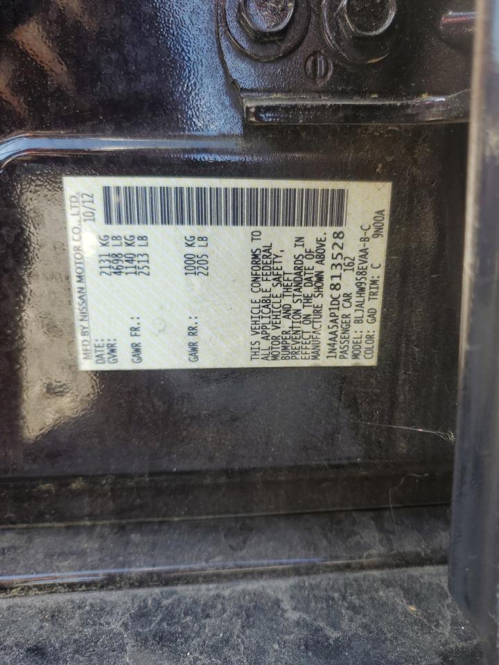 2013 Nissan Maxima S VIN: 1N4AA5AP1DC813528 Lot: 65618085