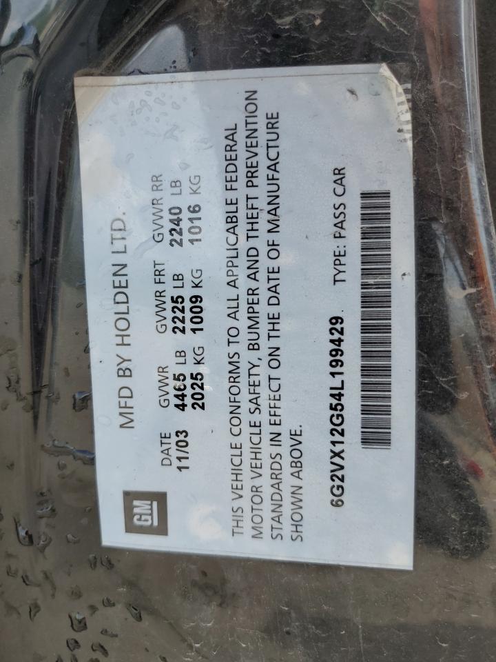 2004 Pontiac Gto VIN: 6G2VX12G54L199429 Lot: 65471345