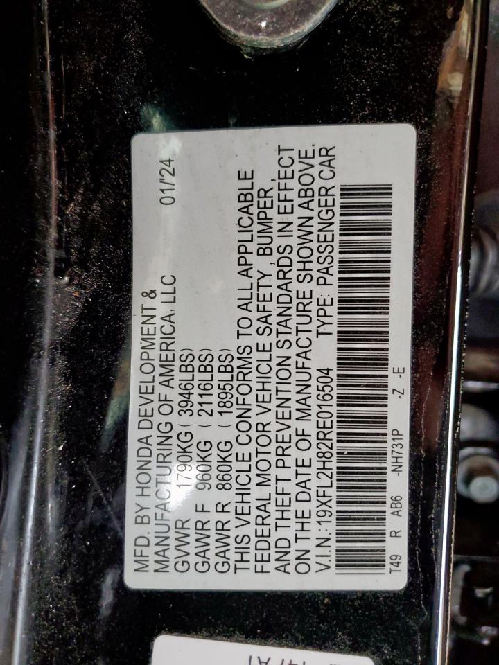 2024 Honda Civic Sport VIN: 19XFL2H82RE016504 Lot: 71730415