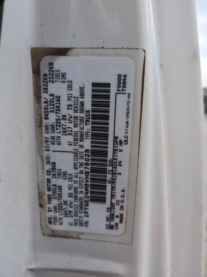 1997 Ford Econoline E250 Van VIN: 1FTGE24M8VHB78028 Lot: 63465845
