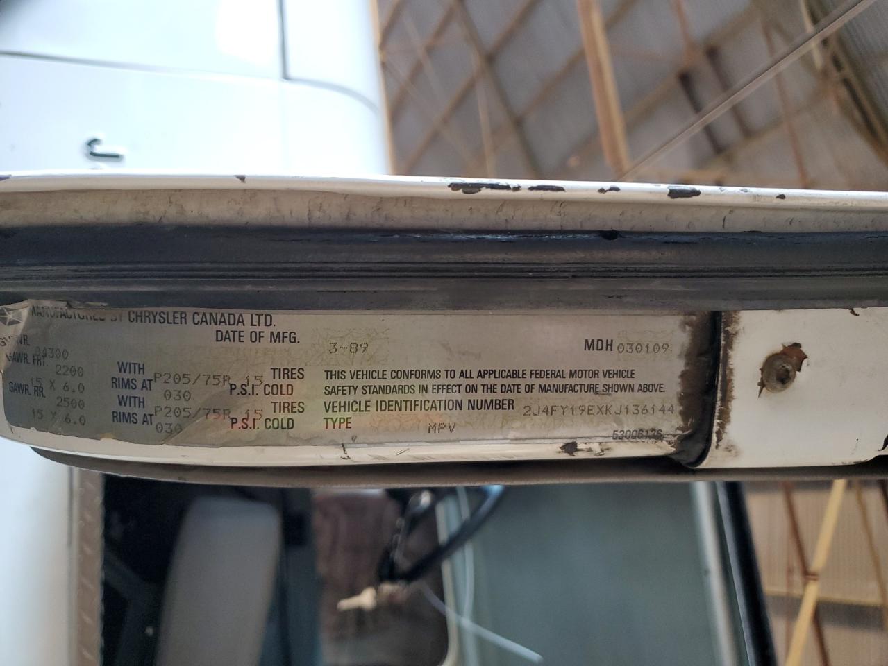 2j4fy29t8kj168644 2J4FY29T8KJ168644 1989 Jeep Wrangler / Yj