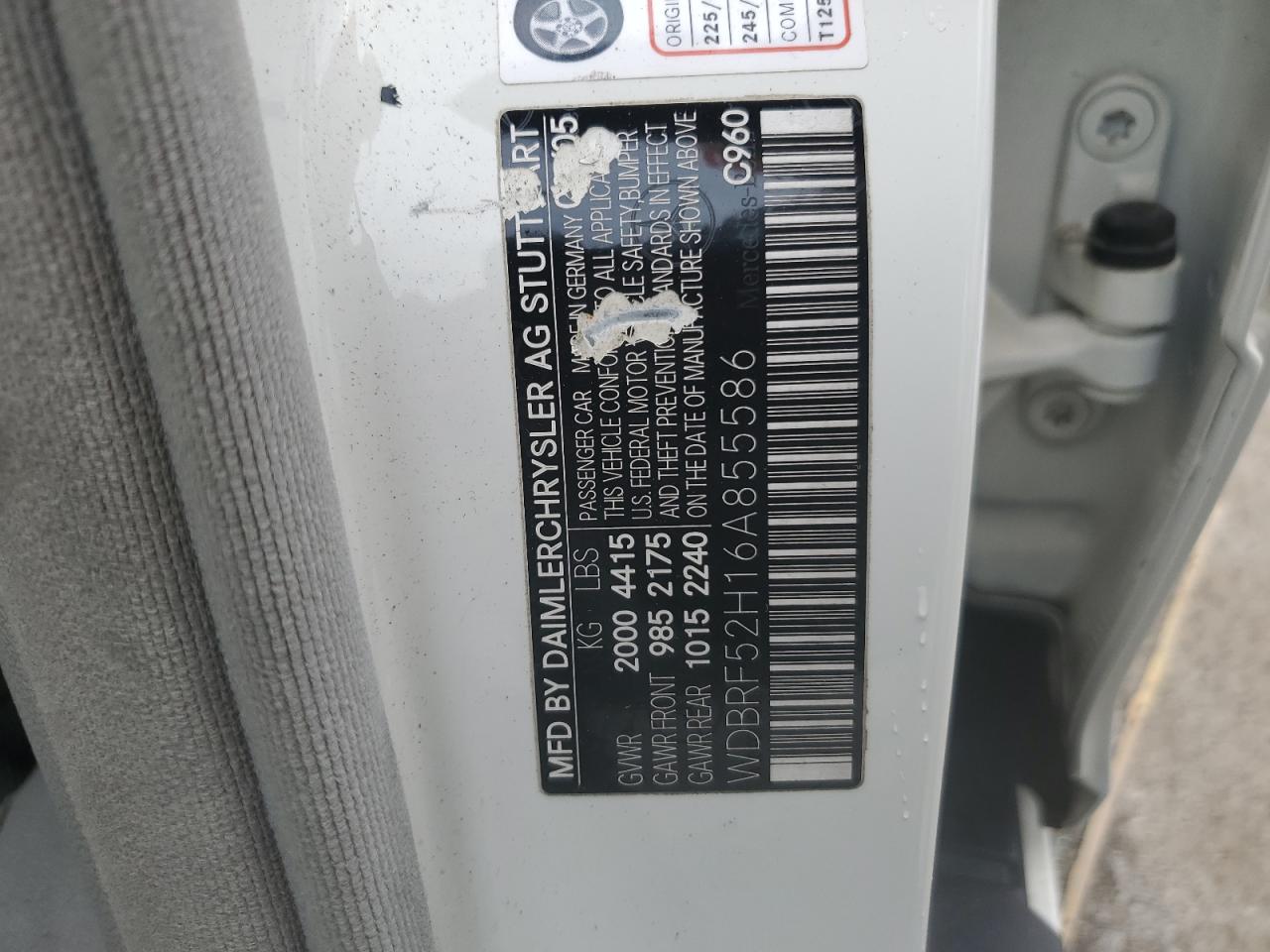 2006 Mercedes-Benz C 230 VIN: WDBRF52H16A855586 Lot: 66469135