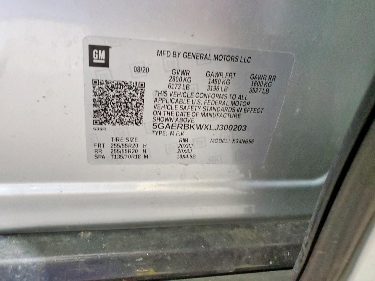 2020 Buick Enclave Essence VIN: 5GAERBKWXLJ300203 Lot: 64582295