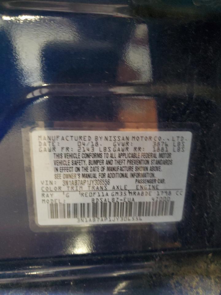2018 Nissan Sentra S VIN: 3N1AB7AP1JY306556 Lot: 63290915
