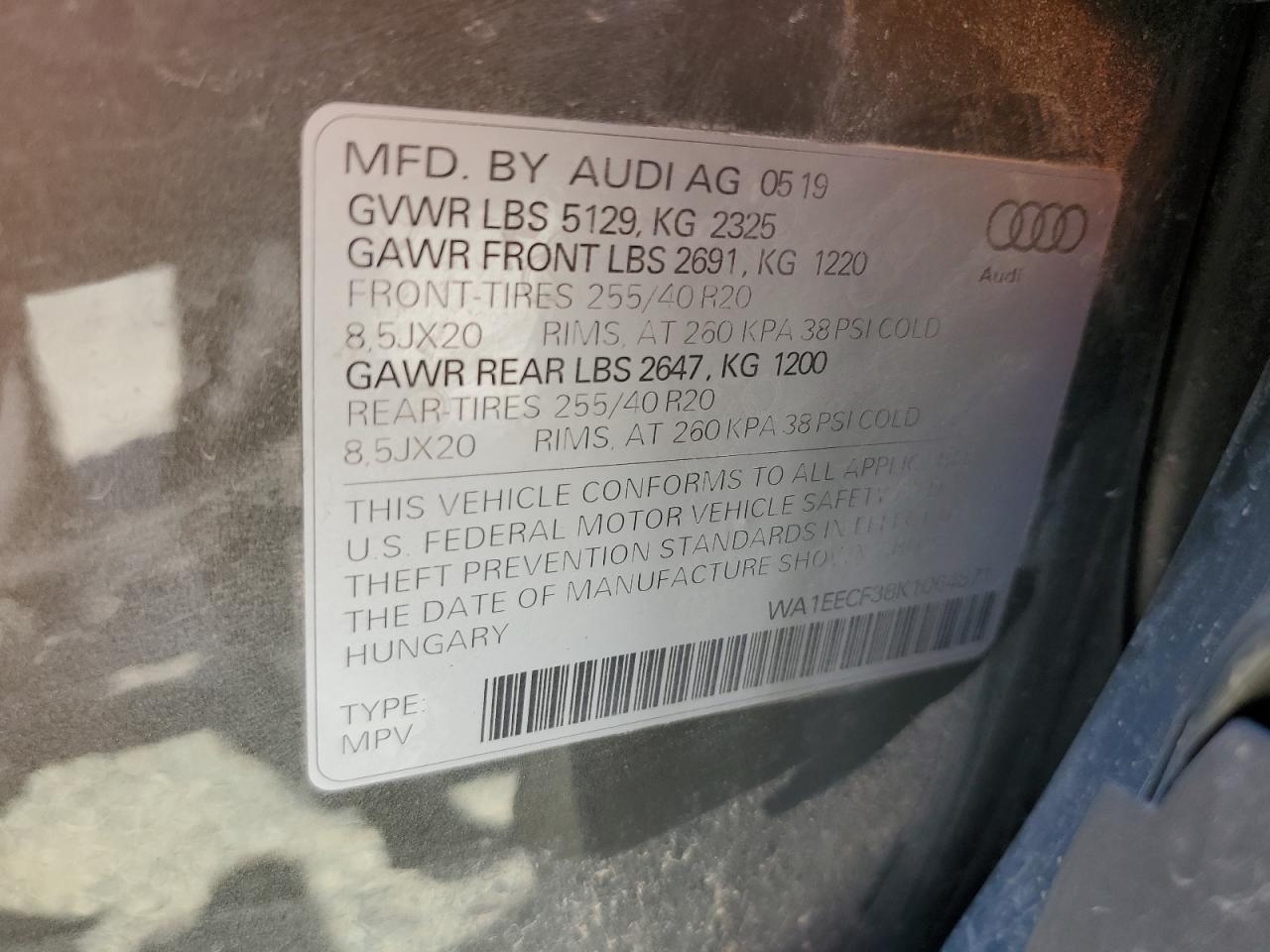 2019 Audi Q3 Premium Plus S-Line VIN: WA1EECF38K1064871 Lot: 65366135