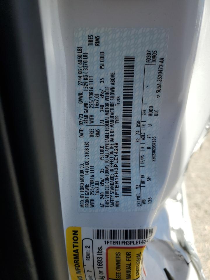 2023 Ford Ranger Xl VIN: 1FTER1FH3PLE14249 Lot: 64480665