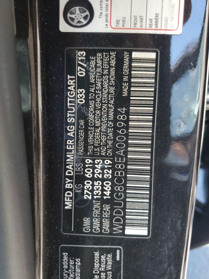 2014 Mercedes-Benz S 550 VIN: WDDUG8CB8EA006984 Lot: 62723035