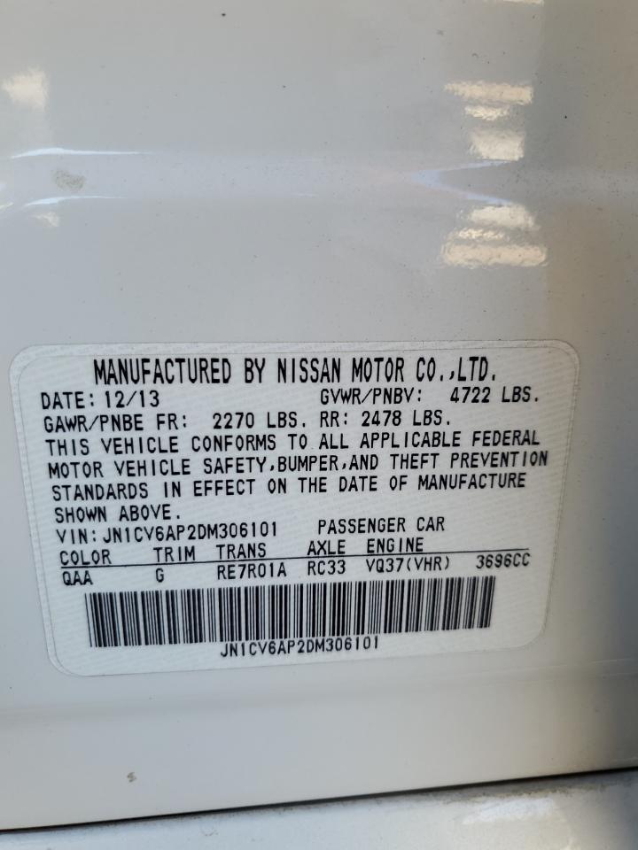 2013 Infiniti G37 Base VIN: JN1CV6AP2DM306101 Lot: 66511995