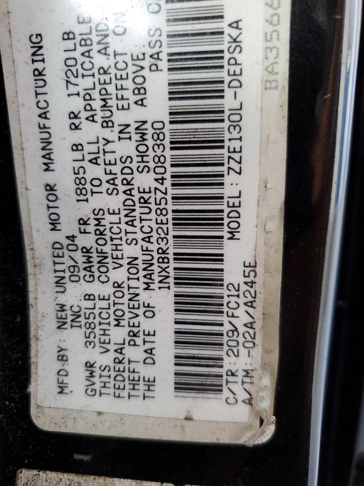 2005 Toyota Corolla Ce VIN: 1NXBR32E85Z408380 Lot: 63566085