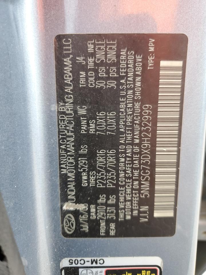 2009 Hyundai Santa Fe Gls VIN: 5NMSG73DX9H232999 Lot: 63205465