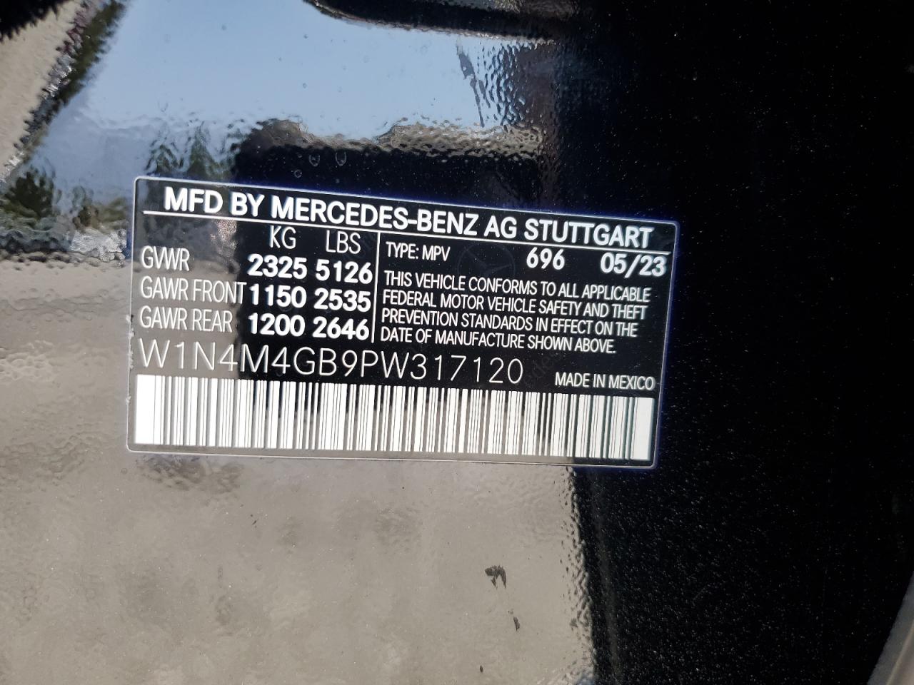 2023 Mercedes-Benz Glb 250 VIN: W1N4M4GB9PW317120 Lot: 64796235