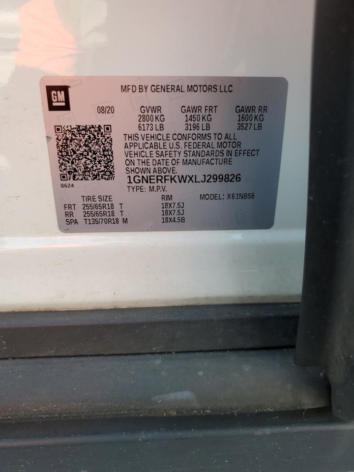 2020 Chevrolet Traverse Ls VIN: 1GNERFKWXLJ299826 Lot: 61362555