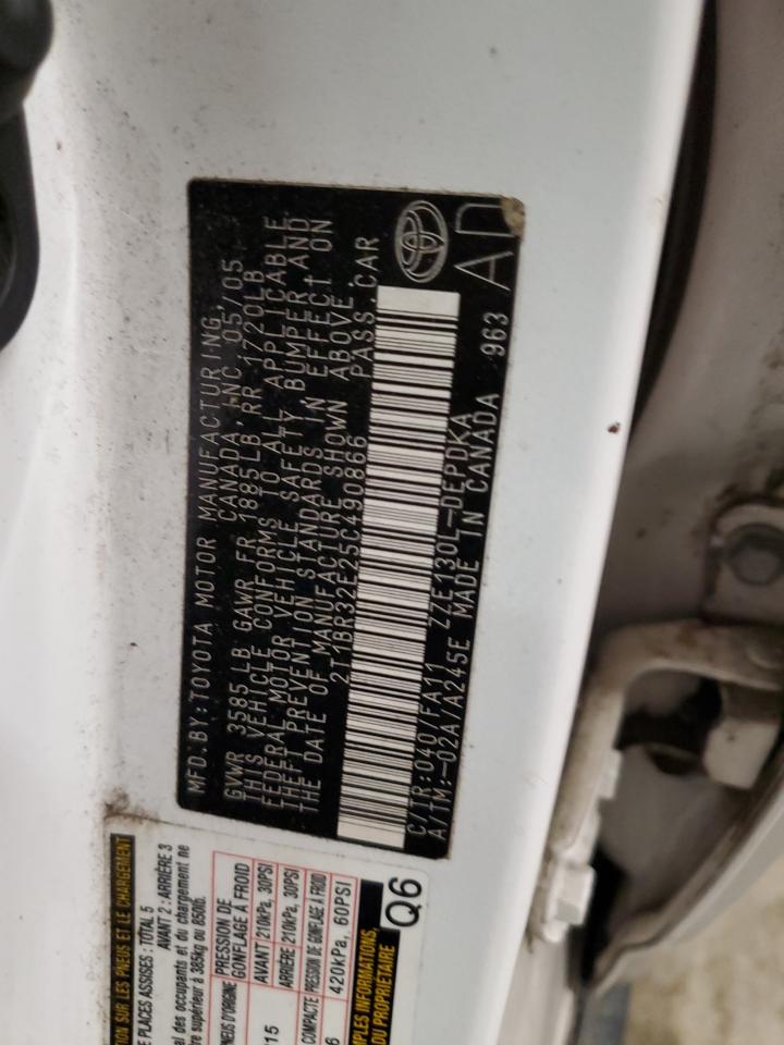 2005 Toyota Corolla Ce VIN: 2T1BR32E25C490866 Lot: 64979025