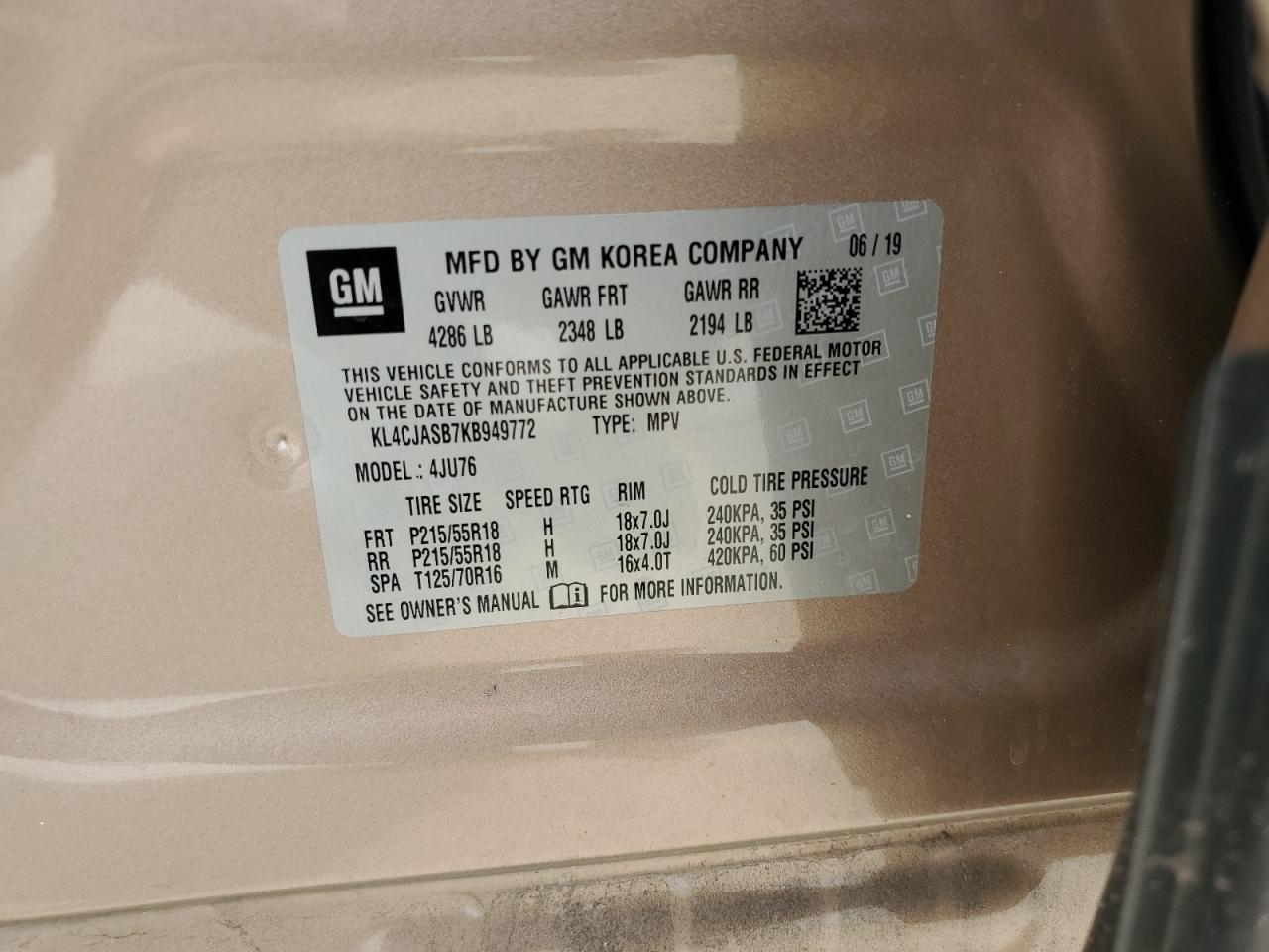 2019 Buick Encore Preferred VIN: KL4CJASB7KB949772 Lot: 63753175