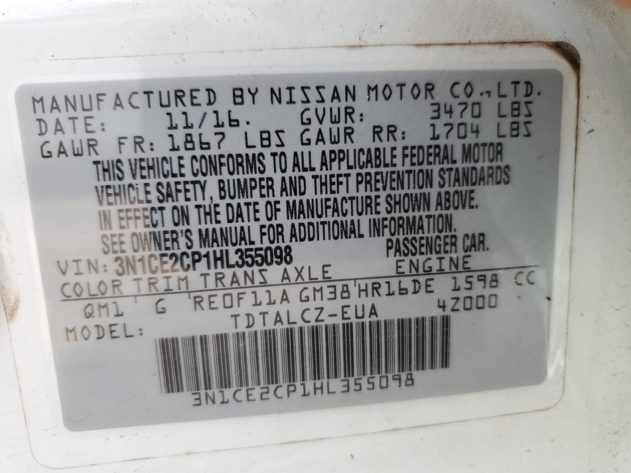 2017 Nissan Versa Note S VIN: 3N1CE2CP1HL355098 Lot: 65047675