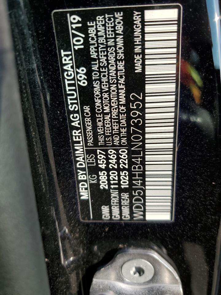 2020 Mercedes-Benz Cla 250 4Matic VIN: WDD5J4HB4LN073952 Lot: 64098345