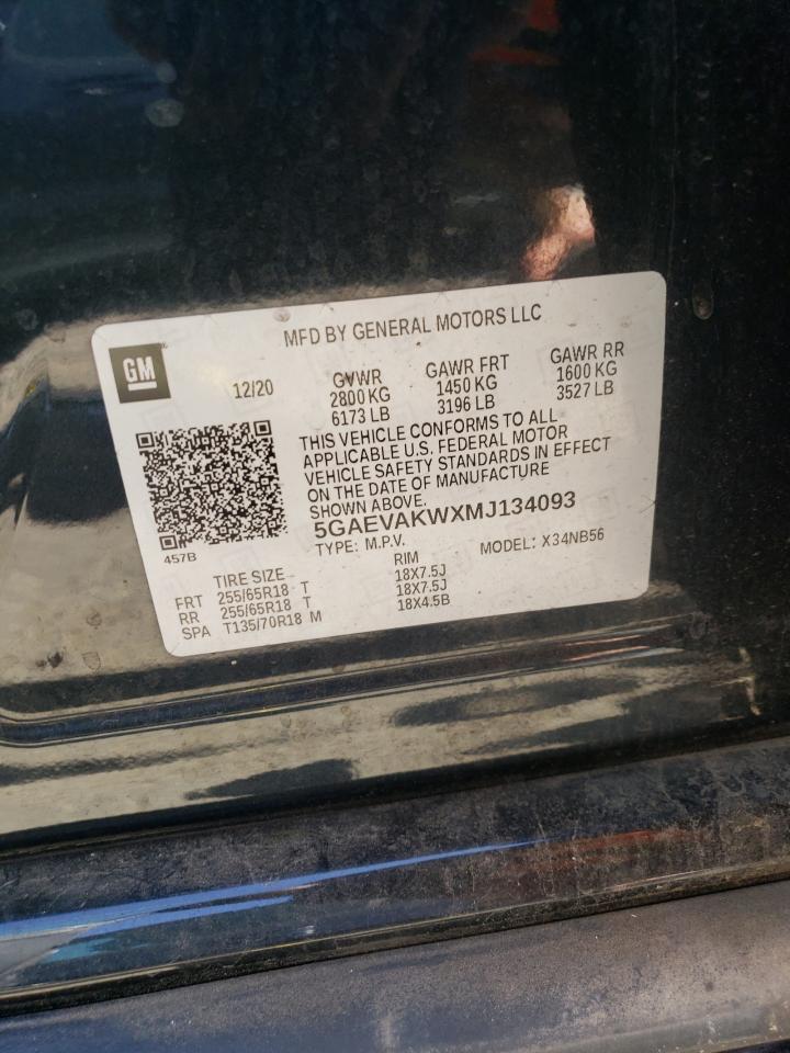 2021 Buick Enclave Essence VIN: 5GAEVAKWXMJ134093 Lot: 62074235