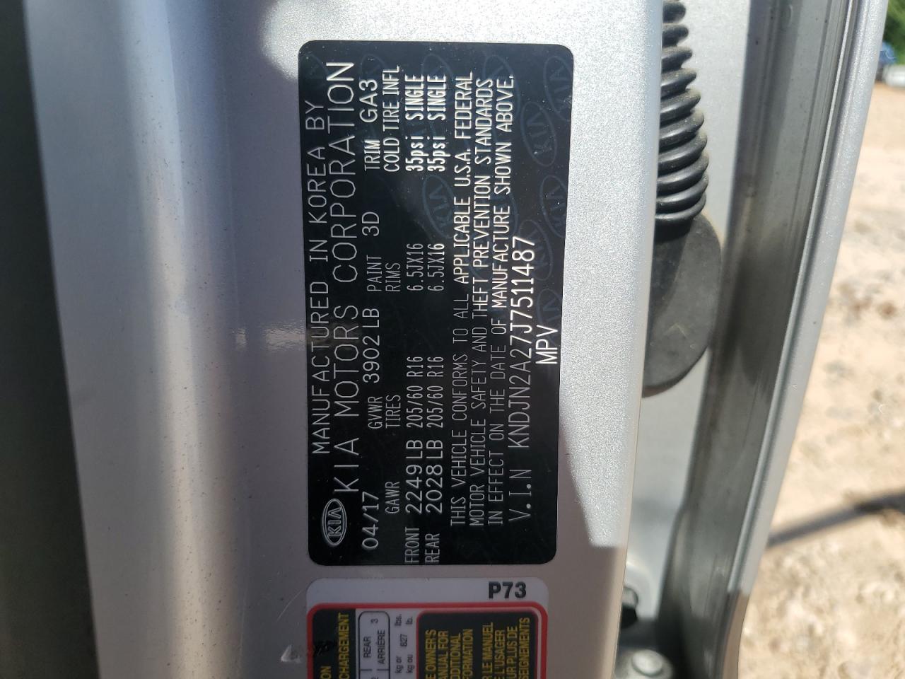 2018 Kia Soul VIN: KNDJN2A27J7511487 Lot: 65150035