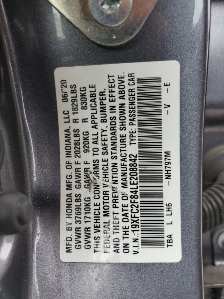 2020 Honda Civic Sport VIN: 19XFC2F84LE208842 Lot: 65003615