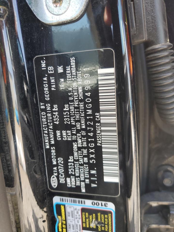 2021 Kia K5 Lxs VIN: 5XXG14J21MG049991 Lot: 61526395