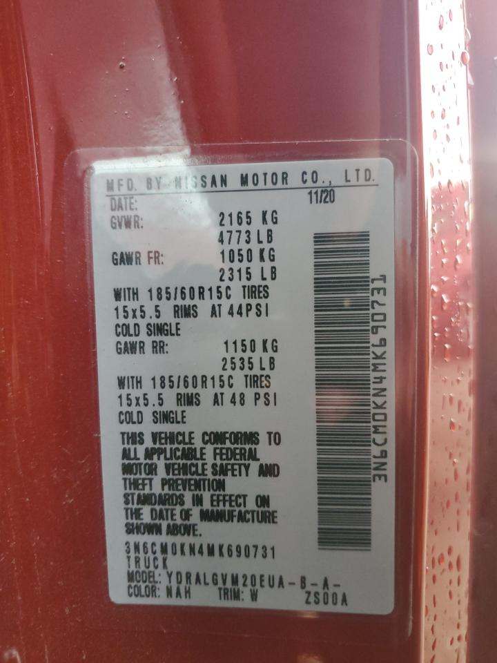 2021 Nissan Nv200 2.5S VIN: 3N6CM0KN4MK690731 Lot: 65220515