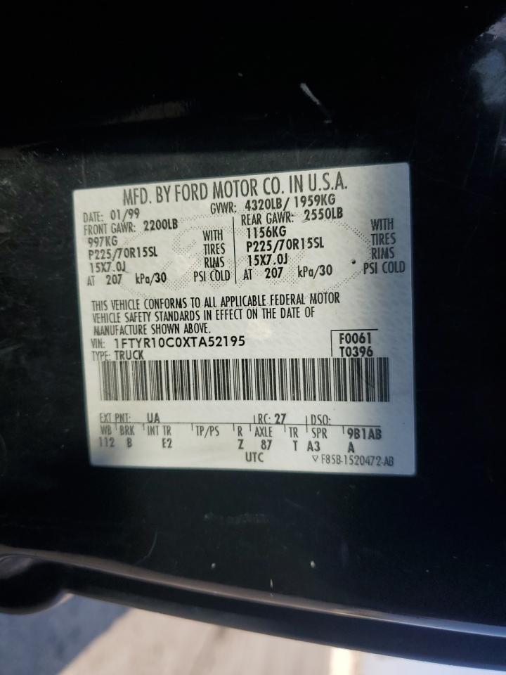 1999 Ford Ranger VIN: 1FTYR10C0XTA52195 Lot: 64858385