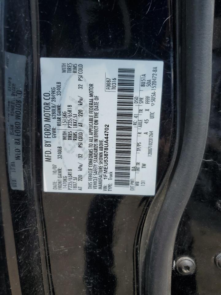2008 Ford Explorer Sport Trac Limited VIN: 1FMEU53878UA44702 Lot: 64569655