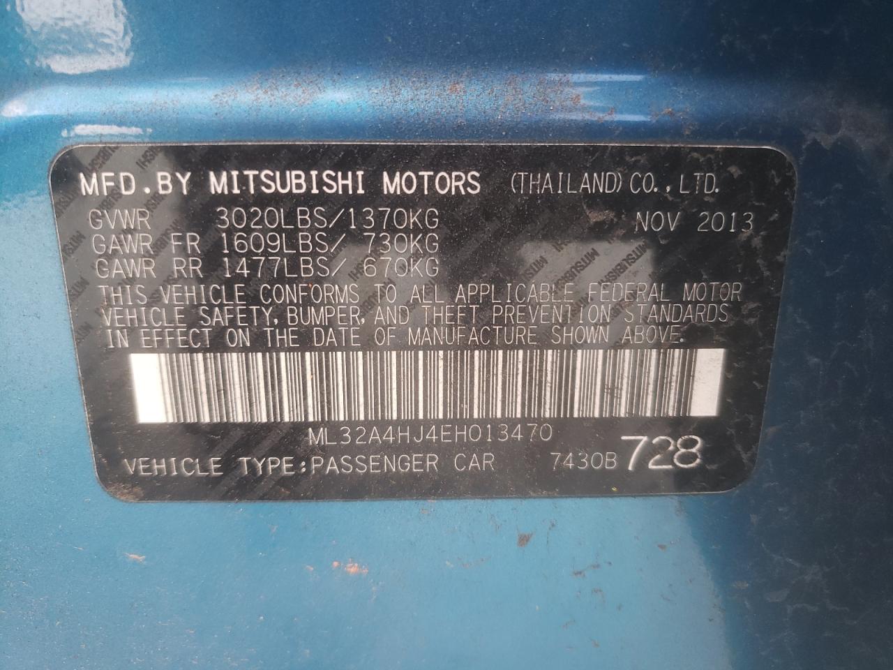 2015 Mitsubishi Mirage Es VIN: ML32A4HJ4FH008576 Lot: 63482475