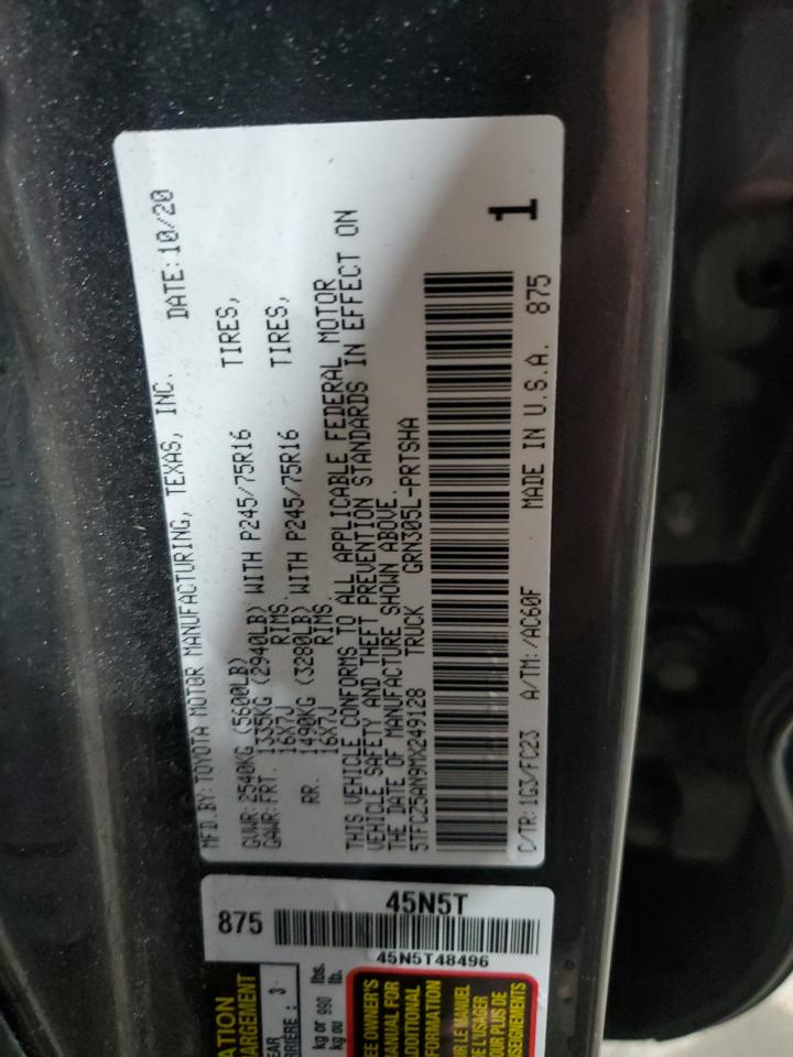 2021 Toyota Tacoma Double Cab VIN: 5TFCZ5AN9MX249128 Lot: 67138875