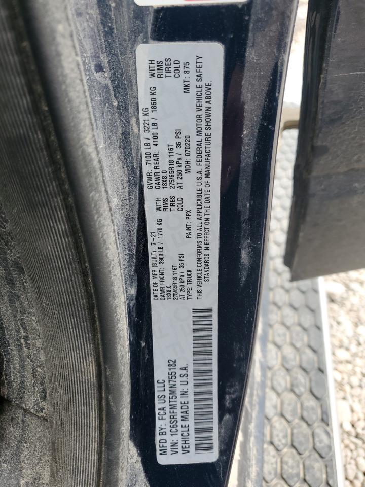2021 Ram 1500 Big Horn/Lone Star VIN: 1C6SRFMT5MN755182 Lot: 65567845