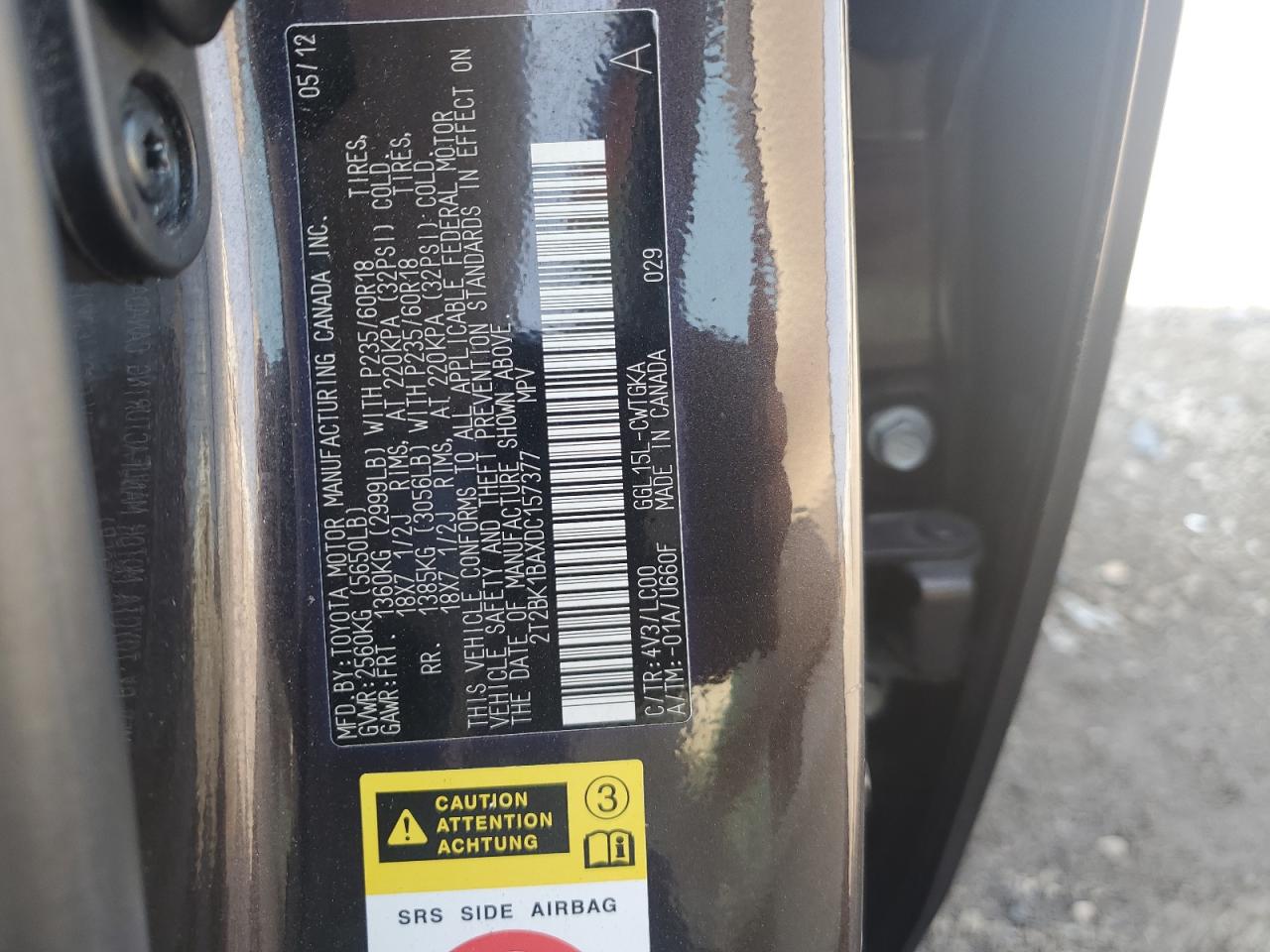 2013 Lexus Rx 350 Base VIN: 2T2BK1BAXDC157377 Lot: 64636175