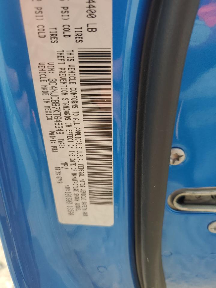 2019 Jeep Compass Latitude VIN: 3C4NJCBB7KT649349 Lot: 66456015