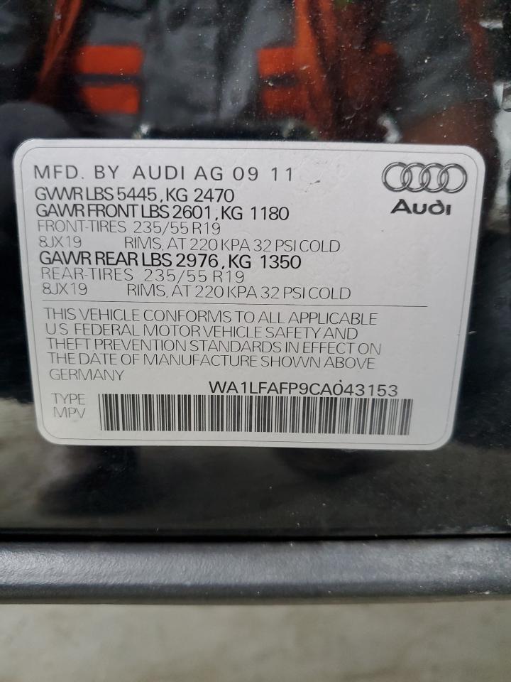 2012 Audi Q5 Premium Plus VIN: WA1LFAFP9CA043153 Lot: 63331405