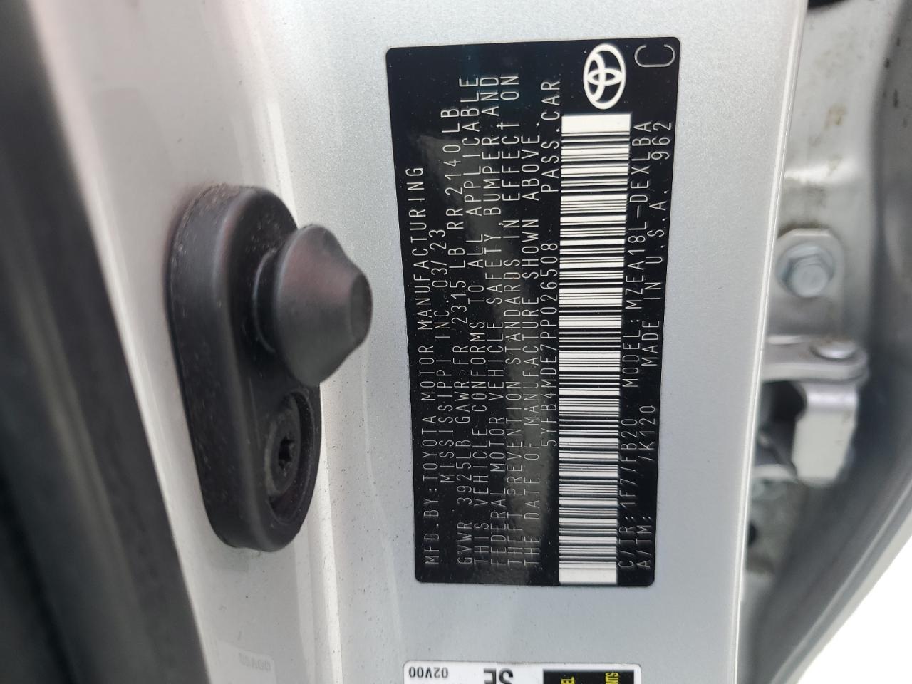 5yfb4mde7pp026508 5YFB4MDE7PP026508 2023 Toyota Corolla Le