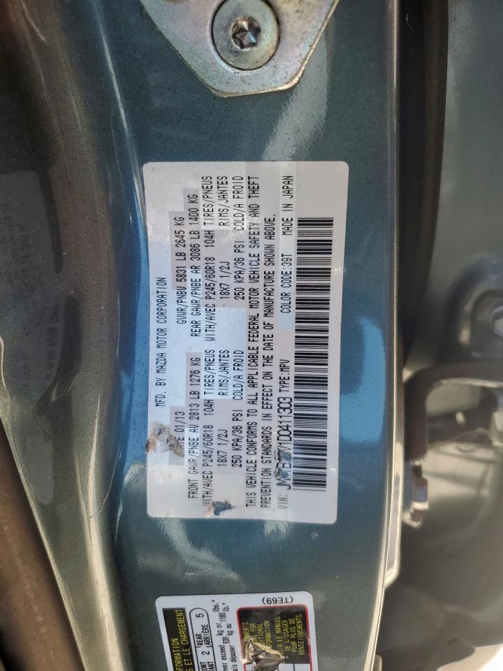2013 Mazda Cx-9 Touring VIN: JM3TB2CV1D0411303 Lot: 64272835