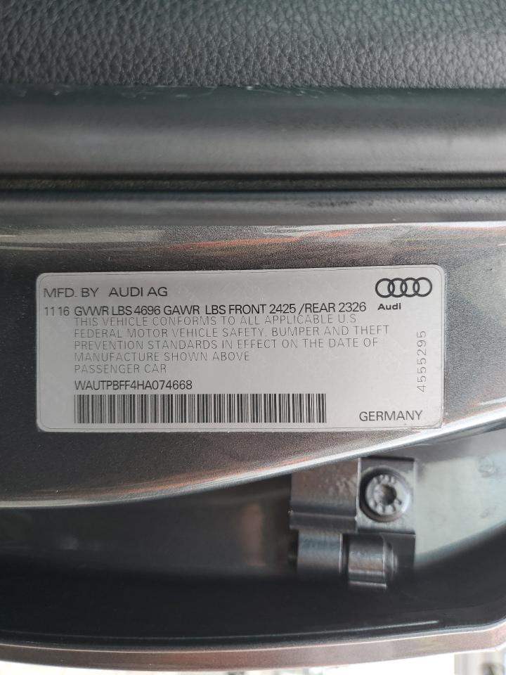 2017 Audi A3 E-Tron Premium Plus VIN: WAUTPBFF4HA074668 Lot: 64851865