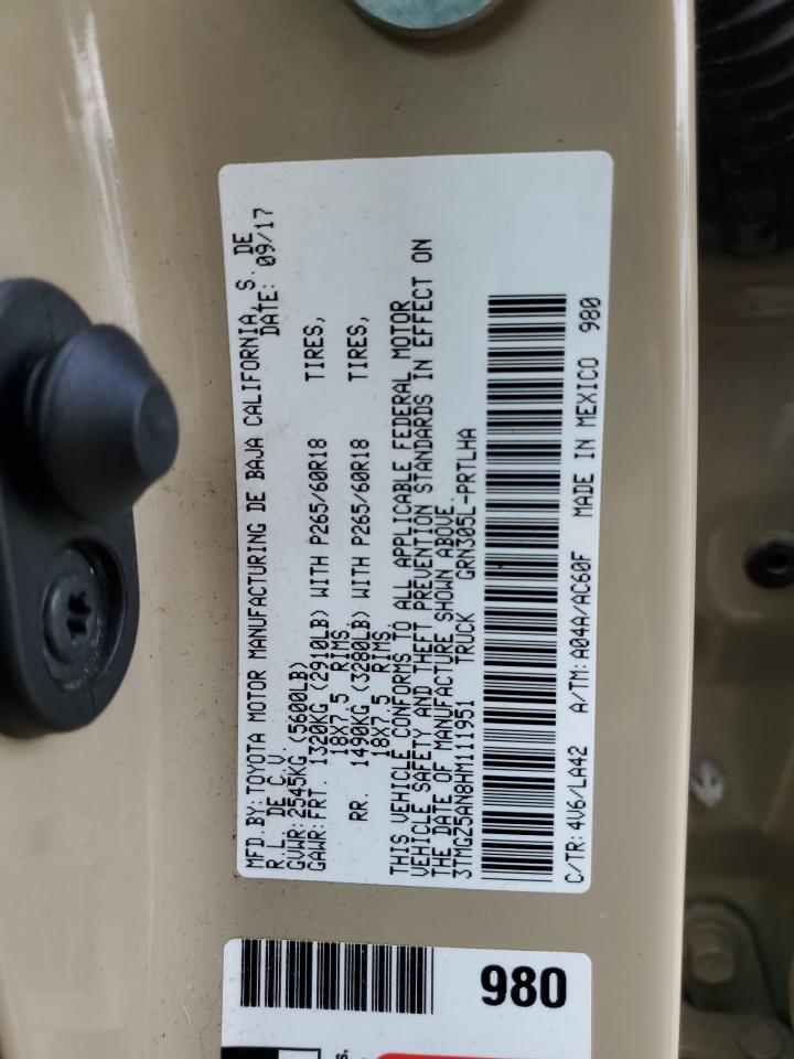 2017 Toyota Tacoma Double Cab VIN: 3TMGZ5AN8HM111951 Lot: 64811925