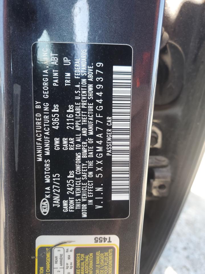 5xxgm4a77fg449379 5XXGM4A77FG449379 2015 Kia Optima Lx