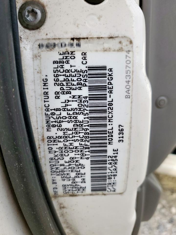 2001 Toyota Avalon Xl VIN: 4T1BF28B91U157234 Lot: 63373115