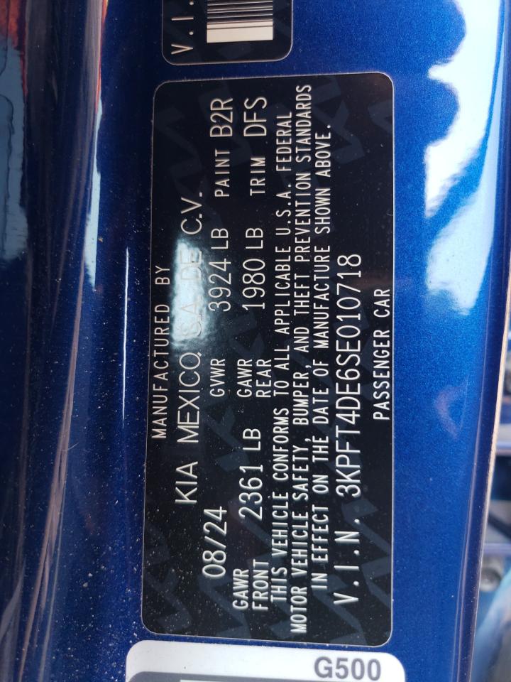 2025 Kia K4 Lx VIN: 3KPFT4DE6SE010718 Lot: 65733315