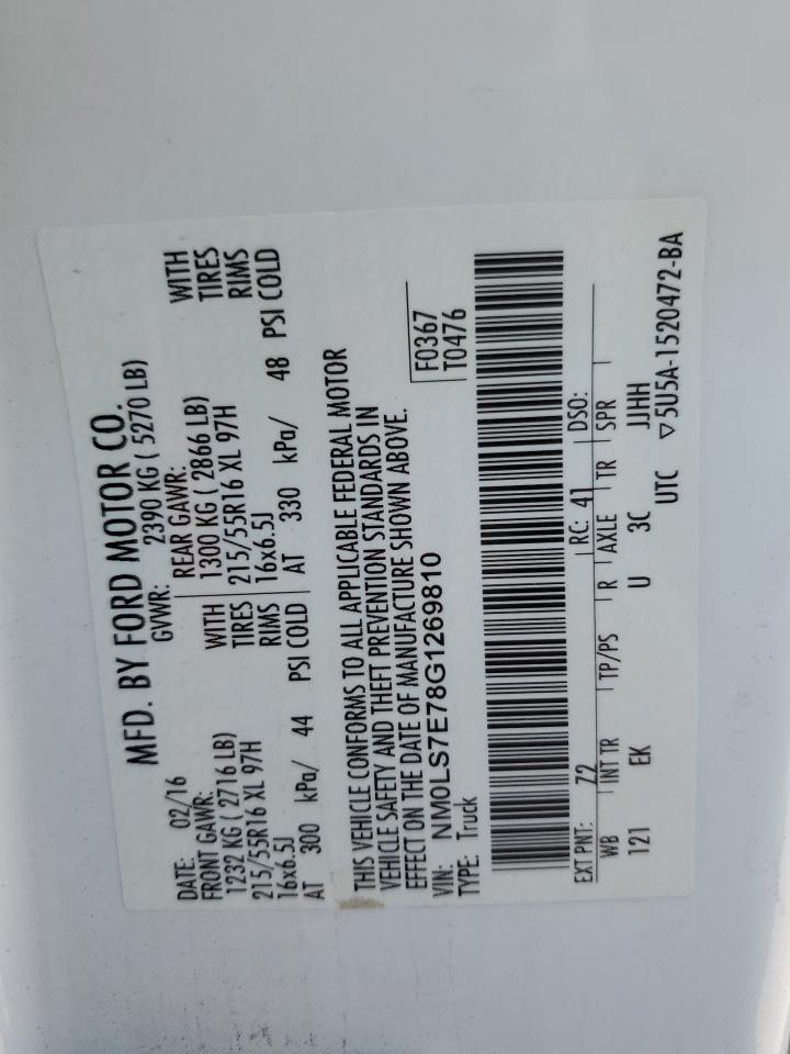 2016 Ford Transit Connect Xl VIN: NM0LS7E78G1269810 Lot: 65065625