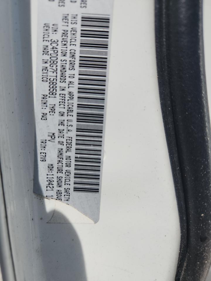 2015 Dodge Journey Sxt VIN: 3C4PDDBG7FT589581 Lot: 65233655