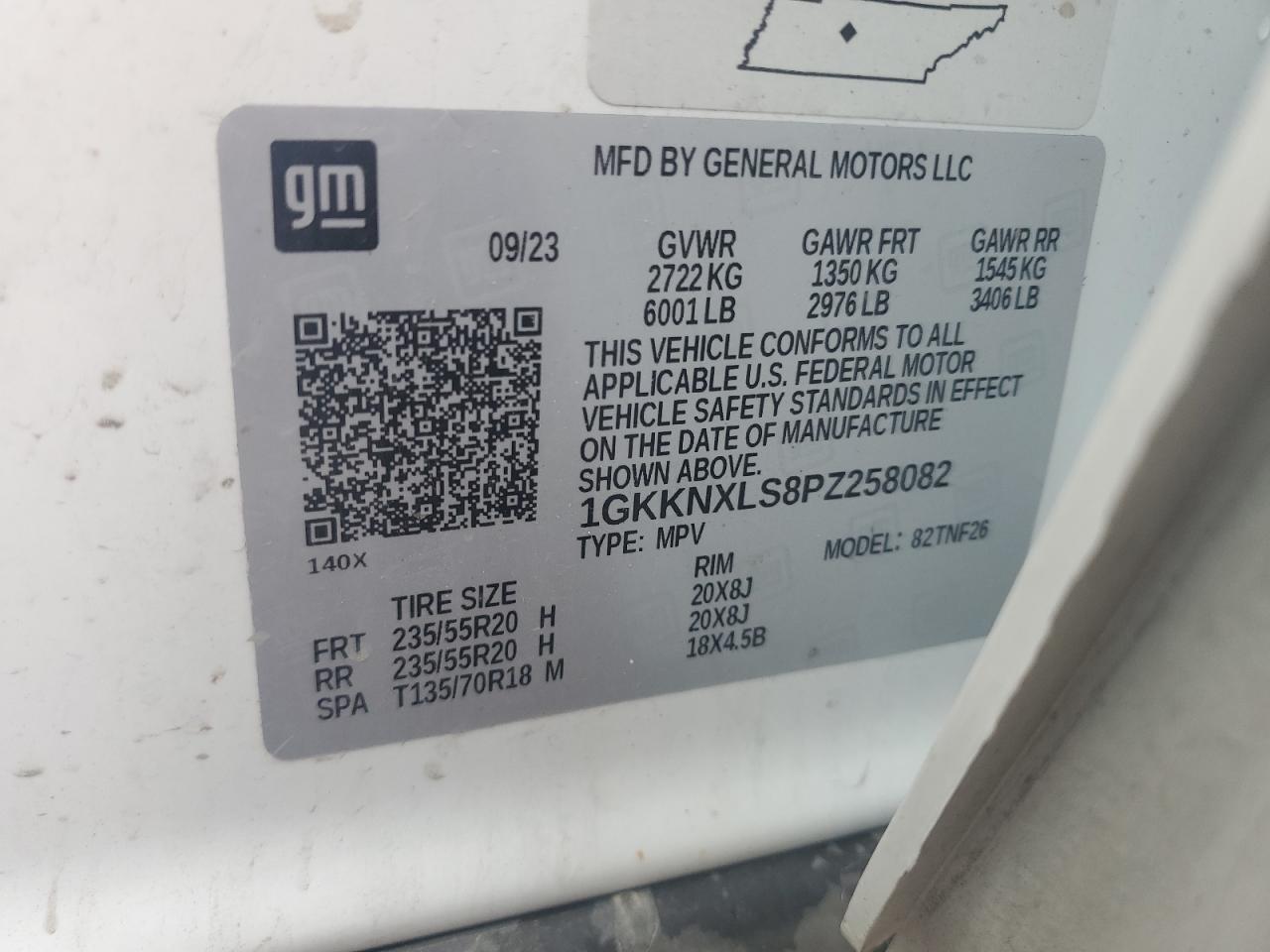 2023 GMC Acadia Denali VIN: 1GKKNXLS8PZ258082 Lot: 66472945