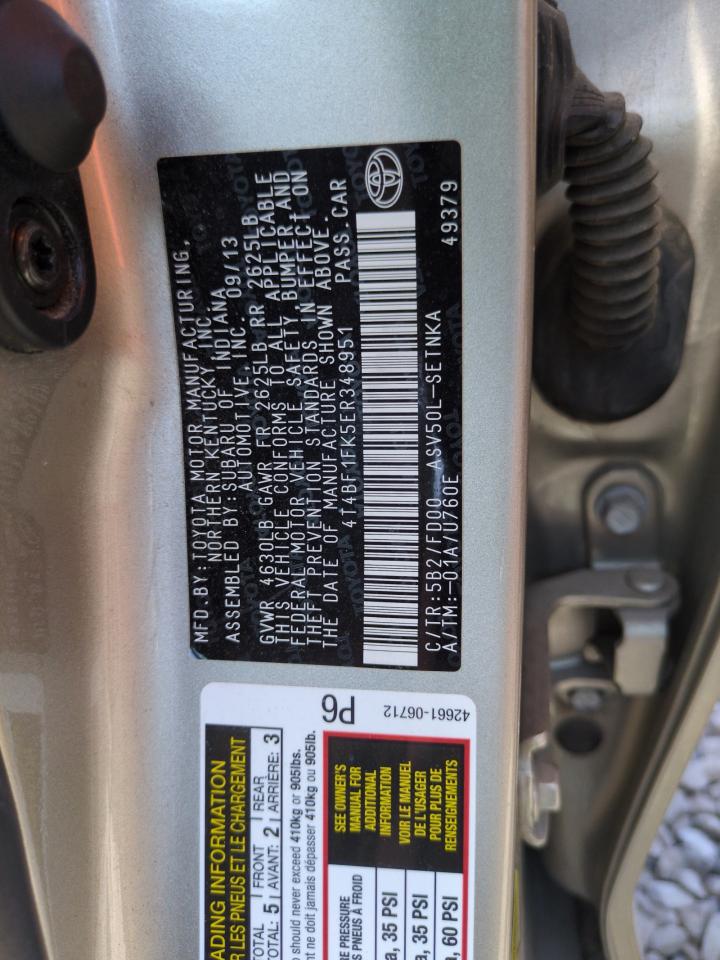 2014 Toyota Camry L VIN: 4T4BF1FK5ER348951 Lot: 65120905