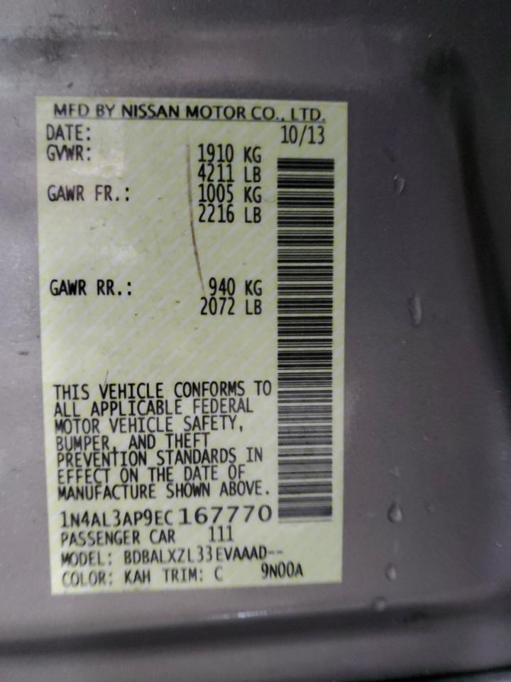 2014 Nissan Altima 2.5 VIN: 1N4AL3AP9EC167770 Lot: 62745175