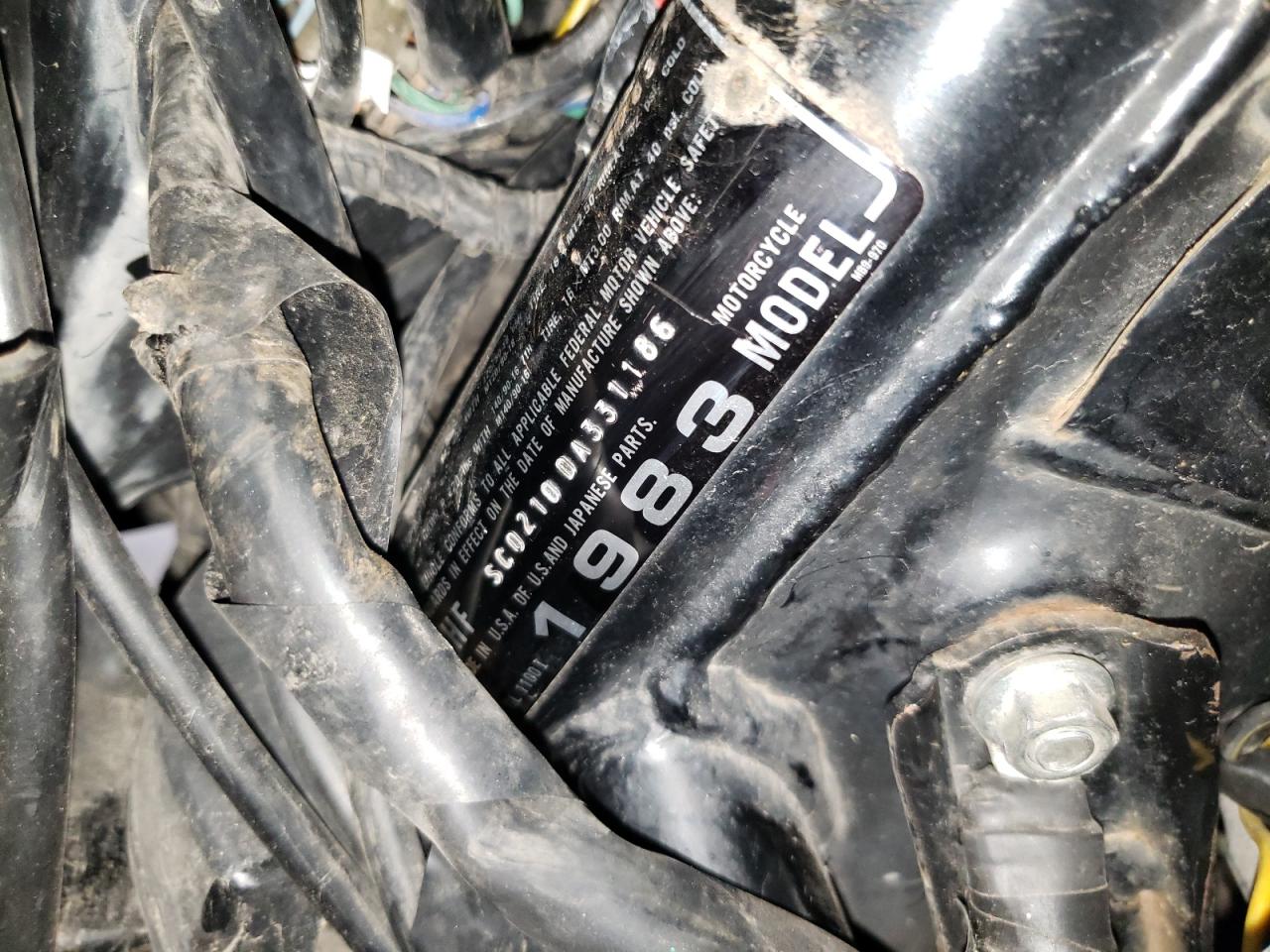 1983 Honda Gl1100 I VIN: 1HFSC0210DA331186 Lot: 66363175