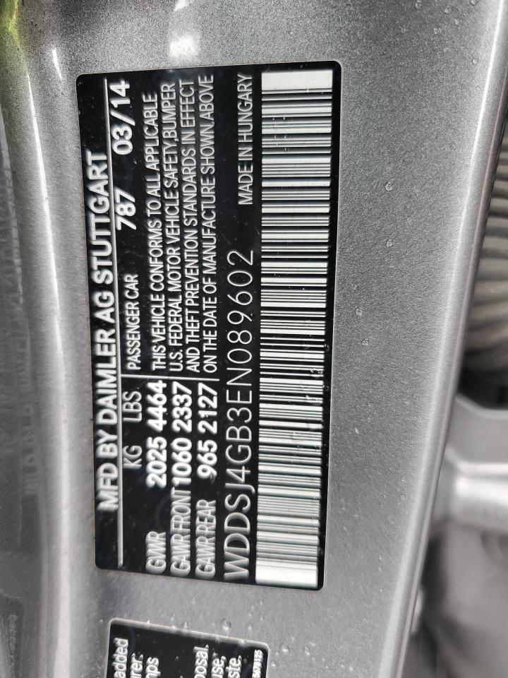 2014 Mercedes-Benz Cla 250 4Matic VIN: WDDSJ4GB3EN089602 Lot: 63094545