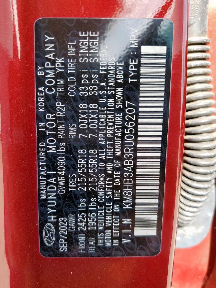 2024 Hyundai Kona Sel VIN: KM8HB3AB3RU056207 Lot: 63442815